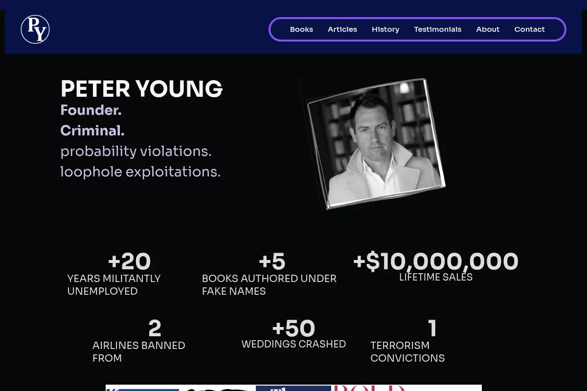 Peter Young - Peter Young (Official) Criminal, entrepreneur, activist, adventurer
