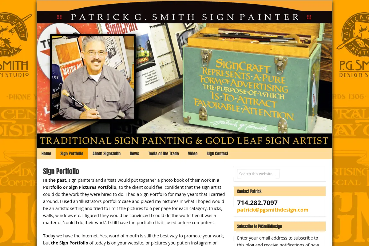 portfolio of Patrick G. Smith, Traditional Sign Painter