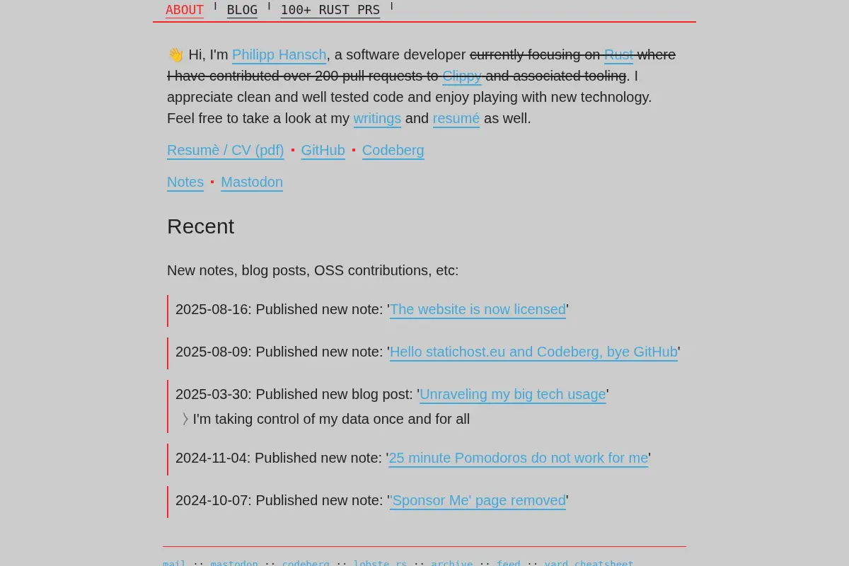 Philipp Hansch - Ruby, Rust and more