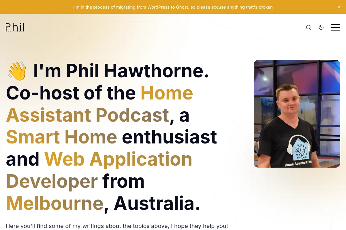 Phil Hawthorne | Web Application Developer, co-host of the Home Assistant Podcast