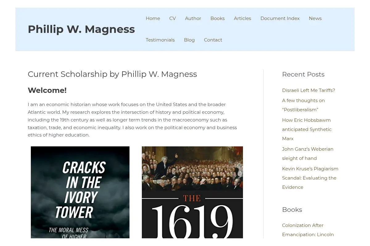 Phillip W. Magness – Current Scholarship