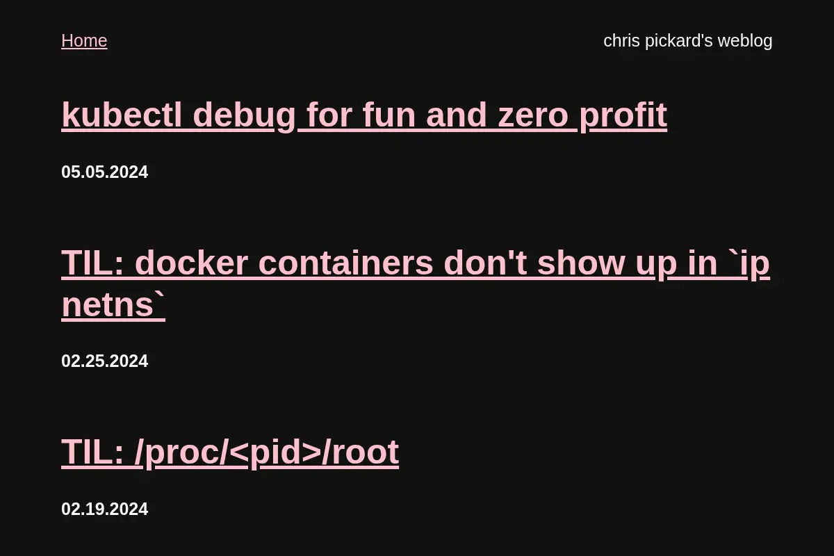 chris pickard's weblog