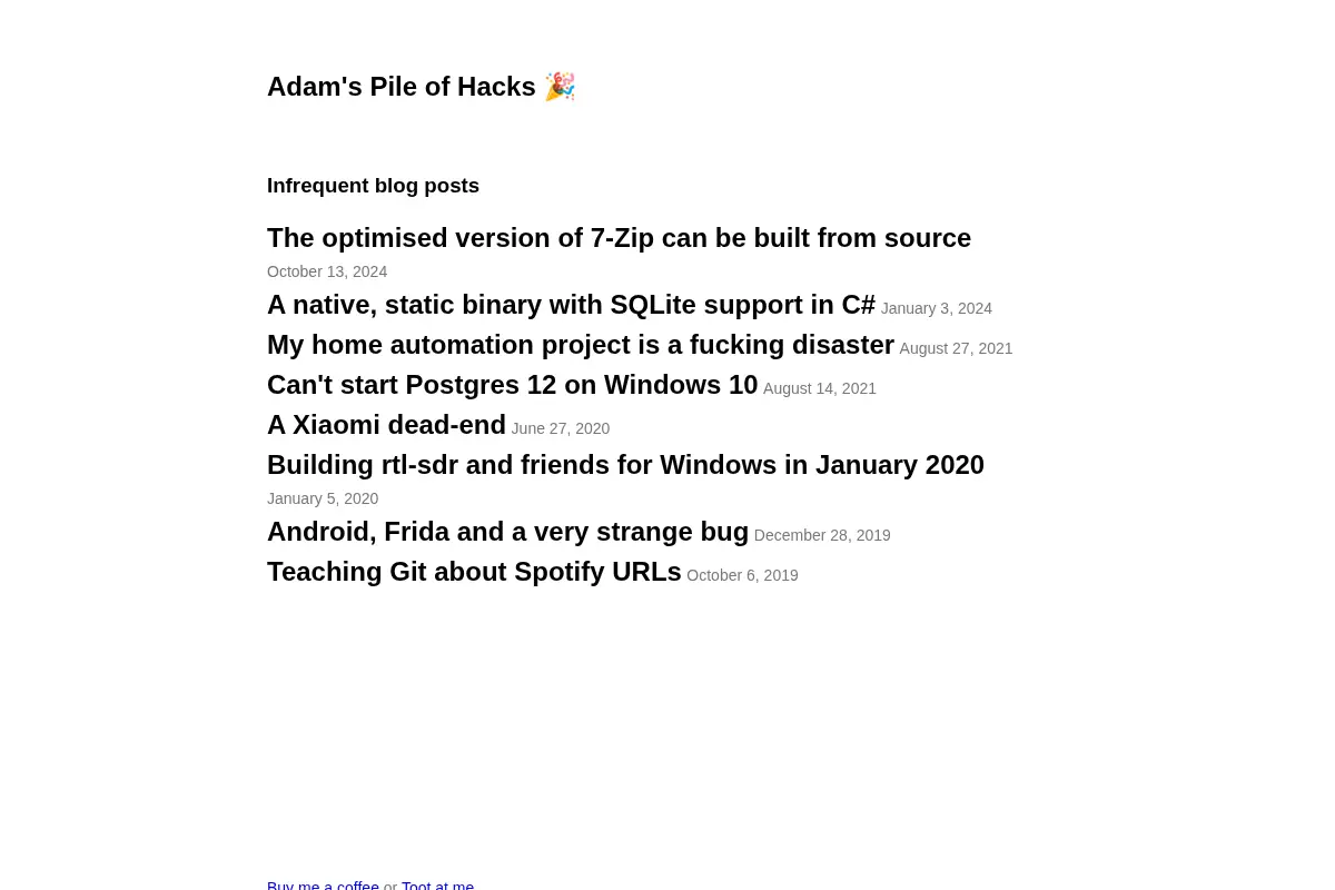 Adam's Pile of Hacks