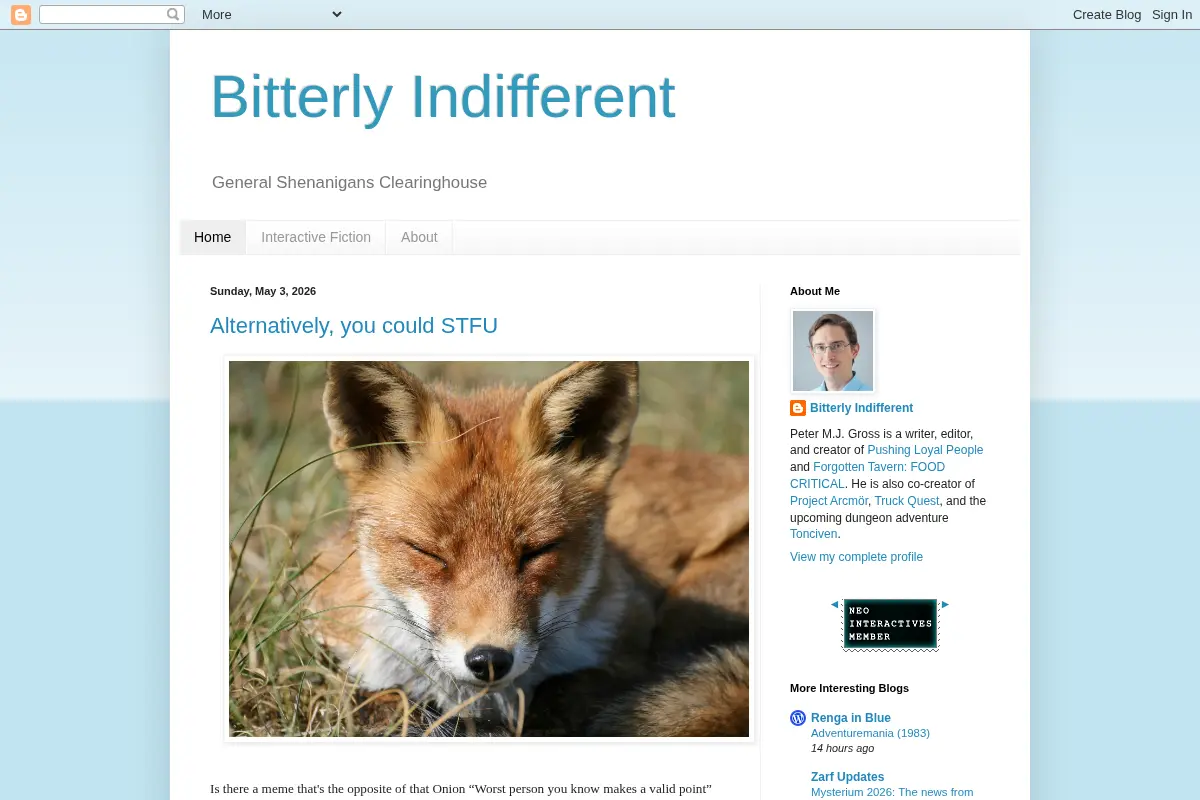 Bitterly Indifferent