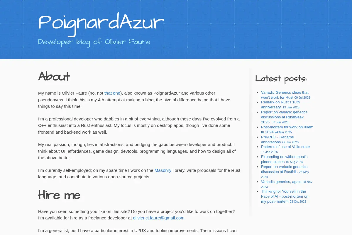 PoignardAzur – Developer blog of Olivier Faure