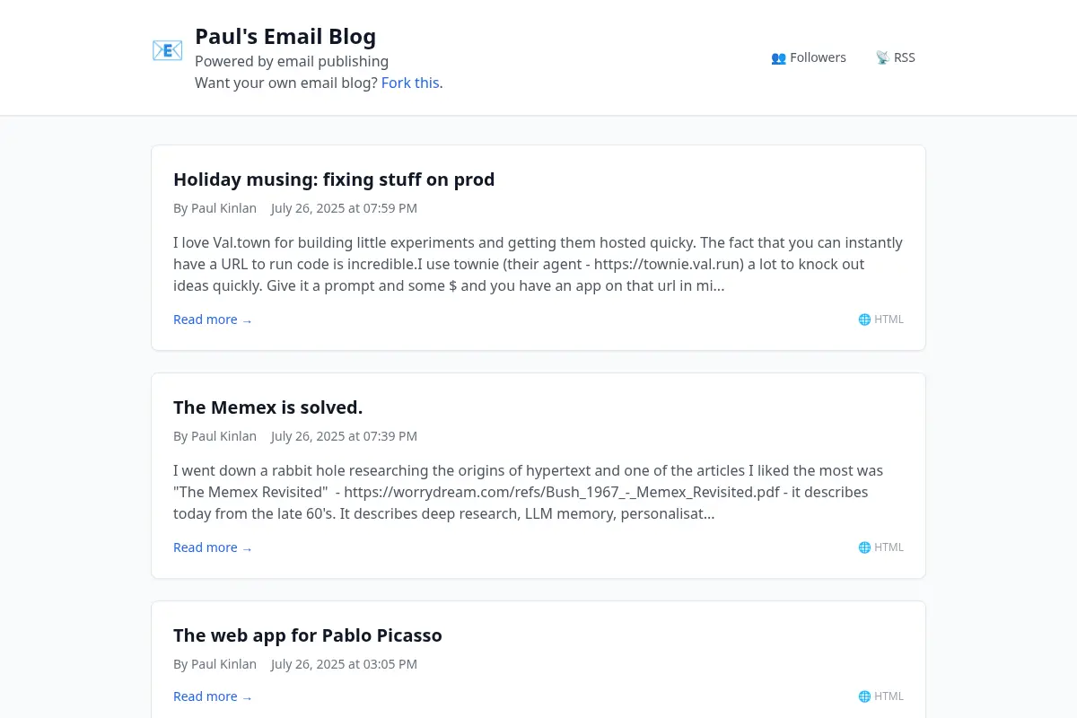 Paul's Email Blog