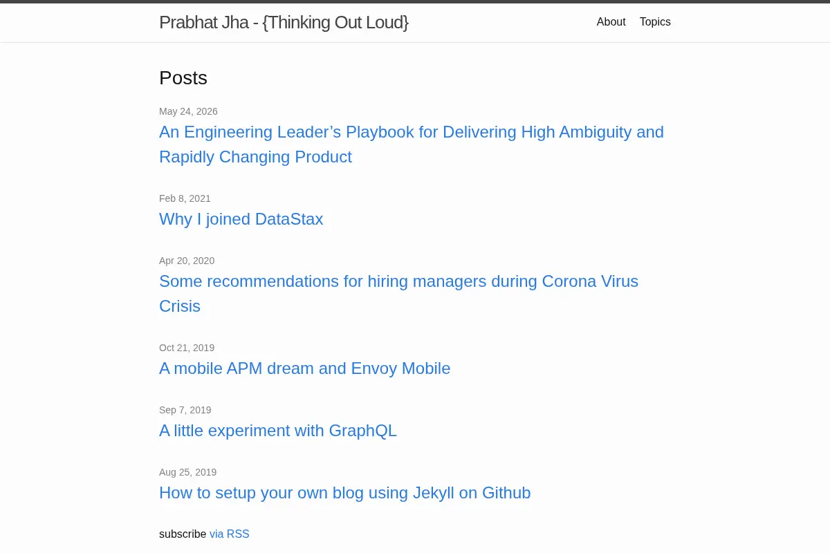 Prabhat Jha - Thinking Out Loud