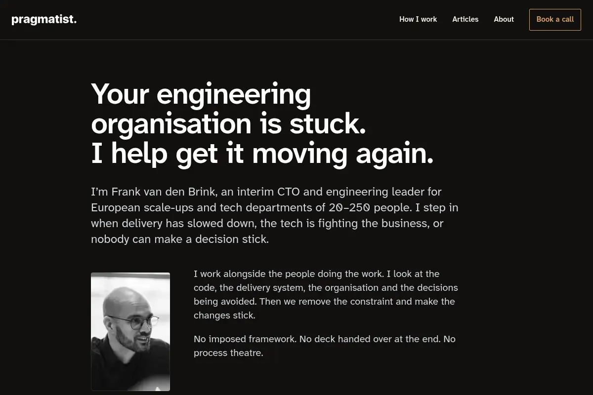 Frank van den Brink, Interim CTO and Tech Fixer