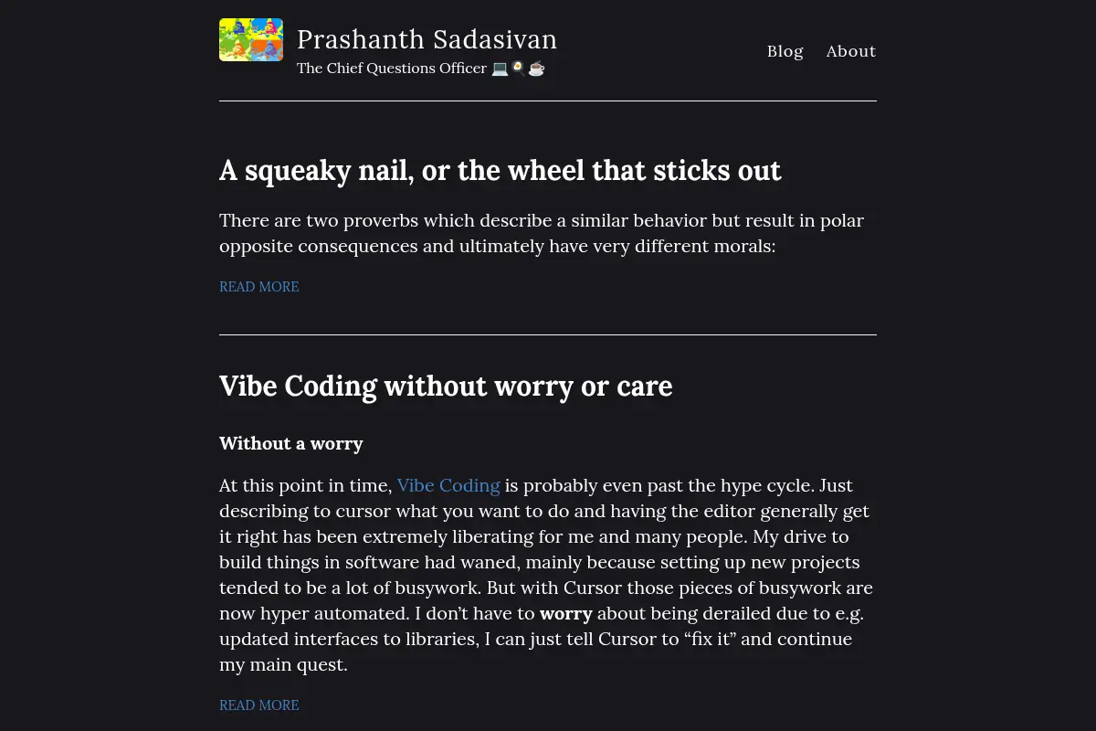 Prashanth Sadasivan – The Chief Questions Officer 💻🍳☕️