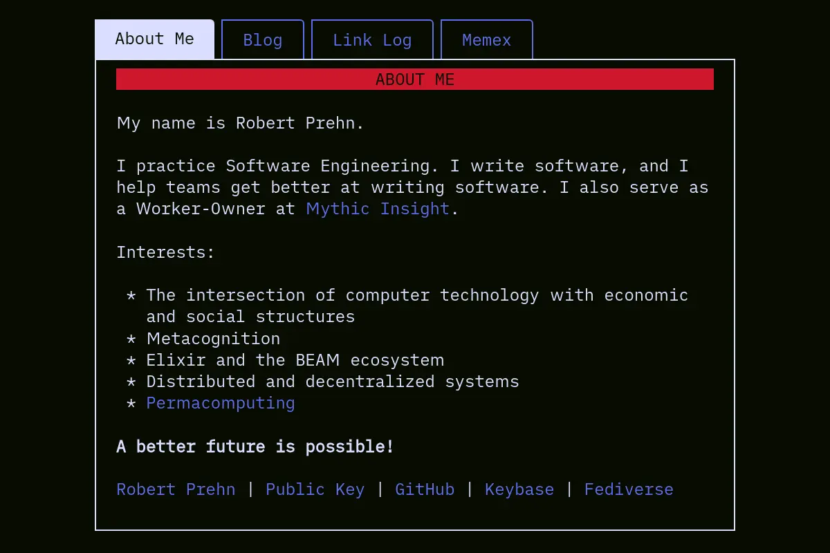 About Me | Robert Prehn