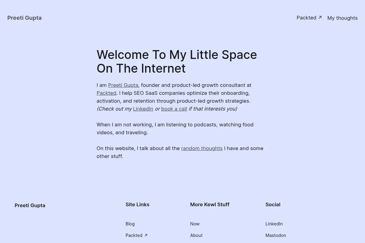 The internet diary of Preeti Gupta