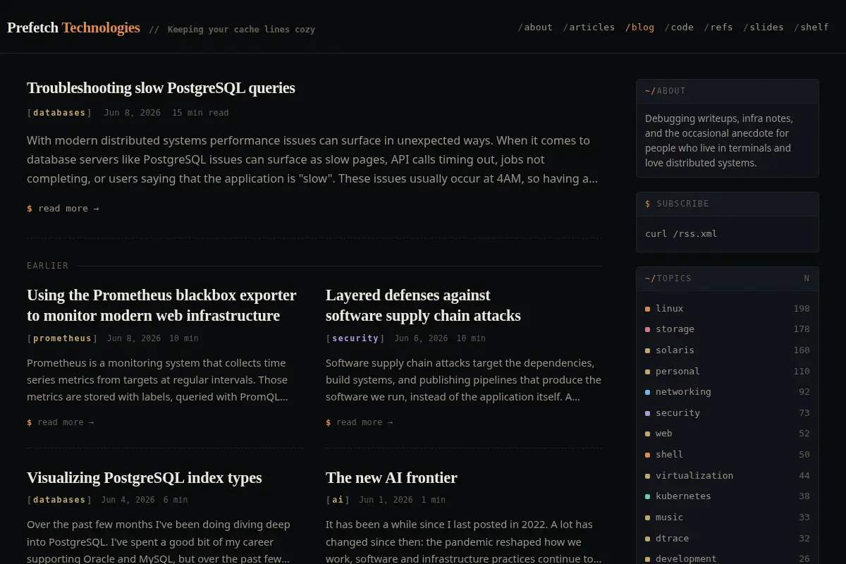 Blog O' Matty — Prefetch Technologies
