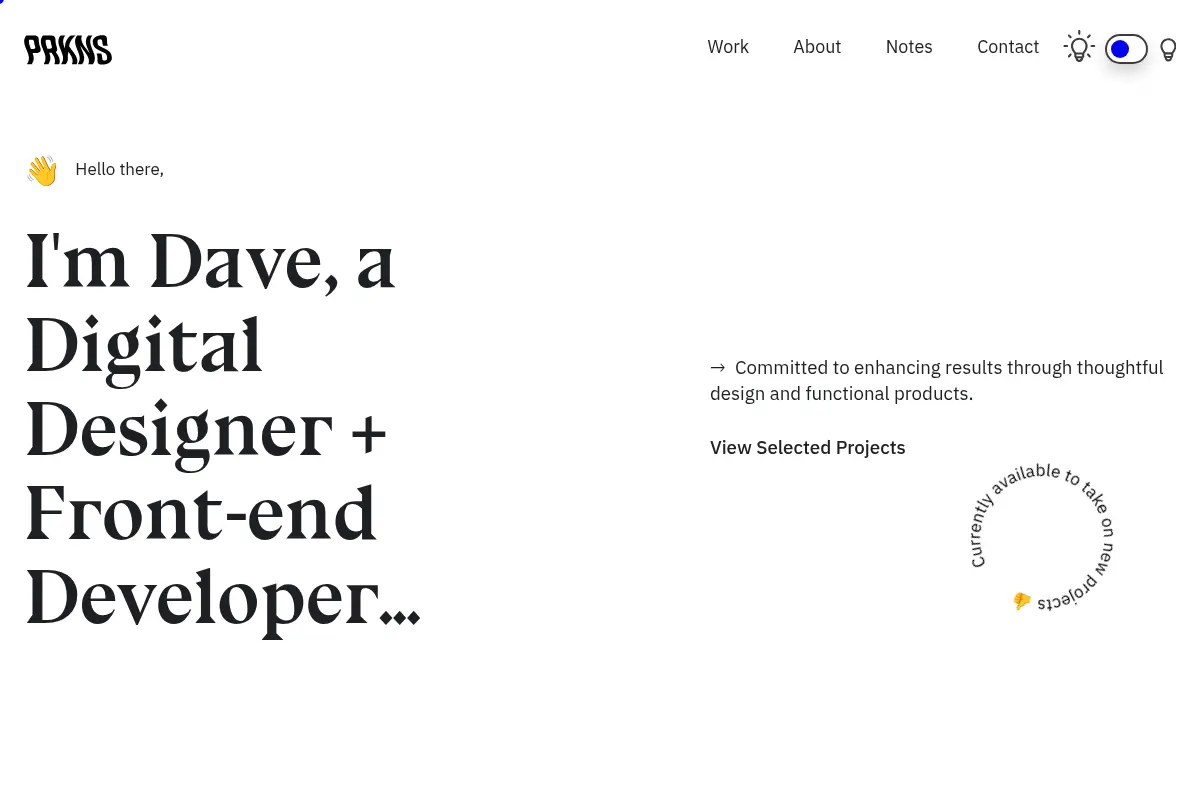 Digital Designer and Front-end Developer • David Perkins