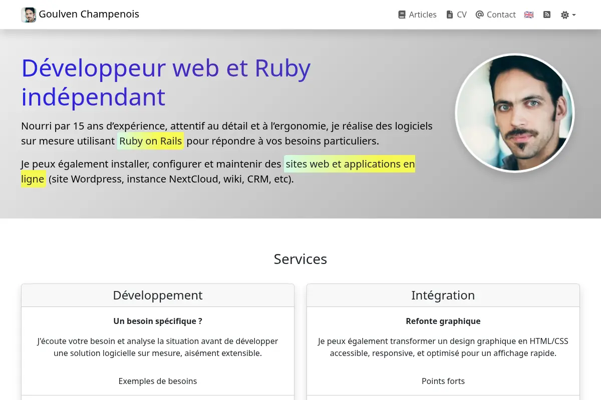 Goulven Champenois, développeur web freelance