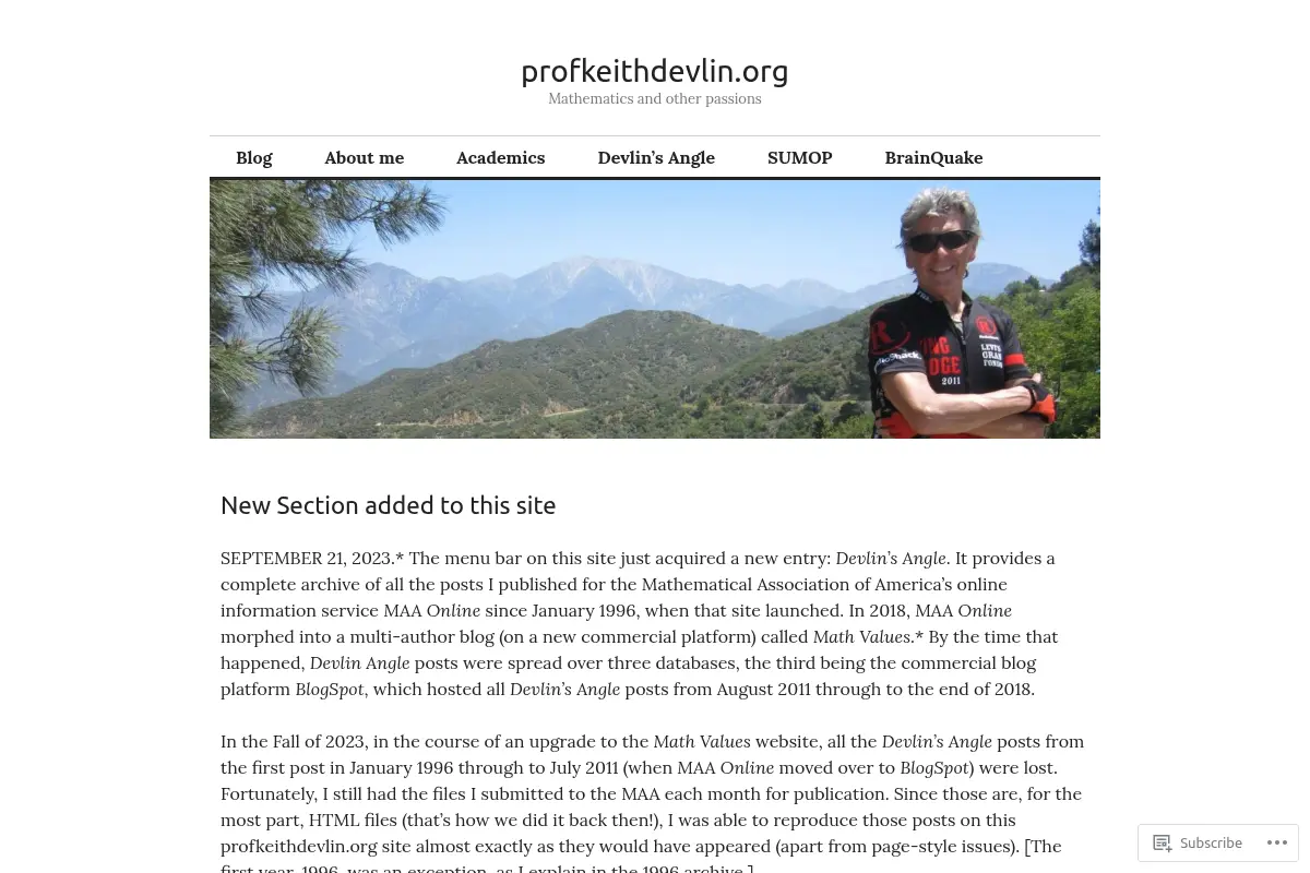 Prof. Keith Devlin — Mathematics and Other Passions