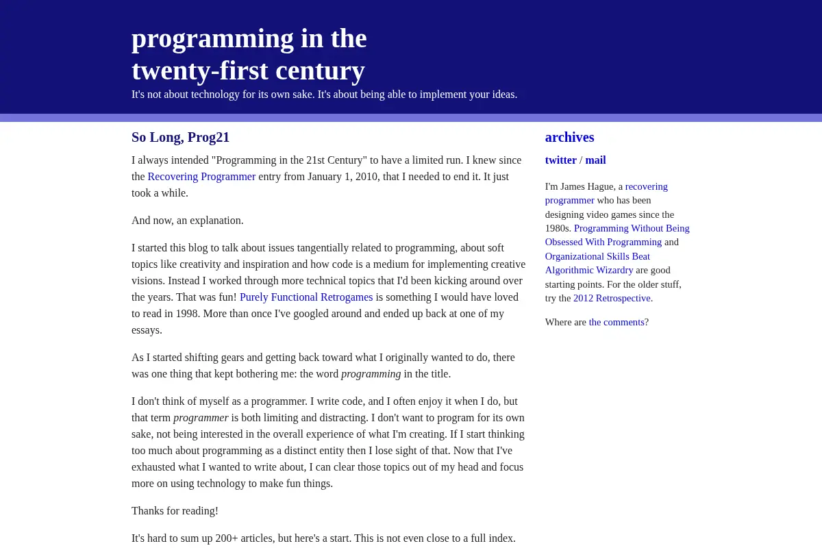 Programming in the 21st Century