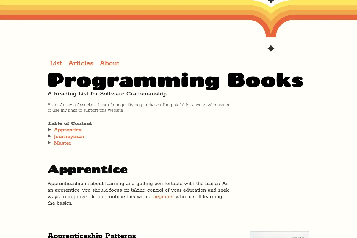 Programming Books: A Reading List for Software Craftsmanship