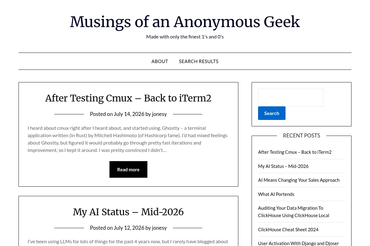 Musings of an Anonymous Geek