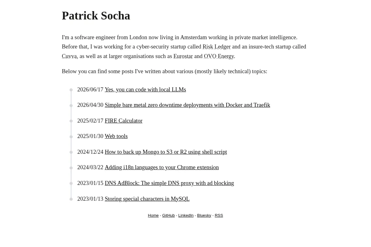 Patrick Socha :: Software Engineer