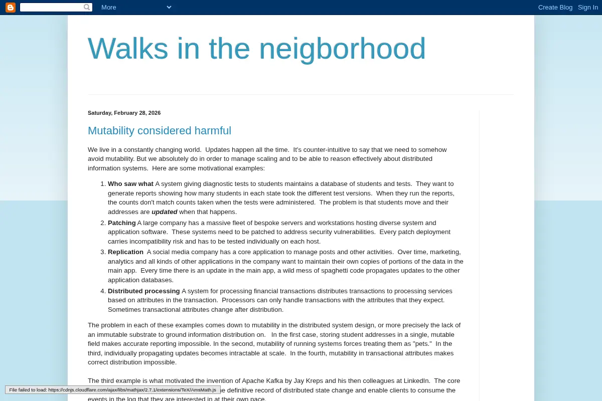 Walks in the Neighborhood