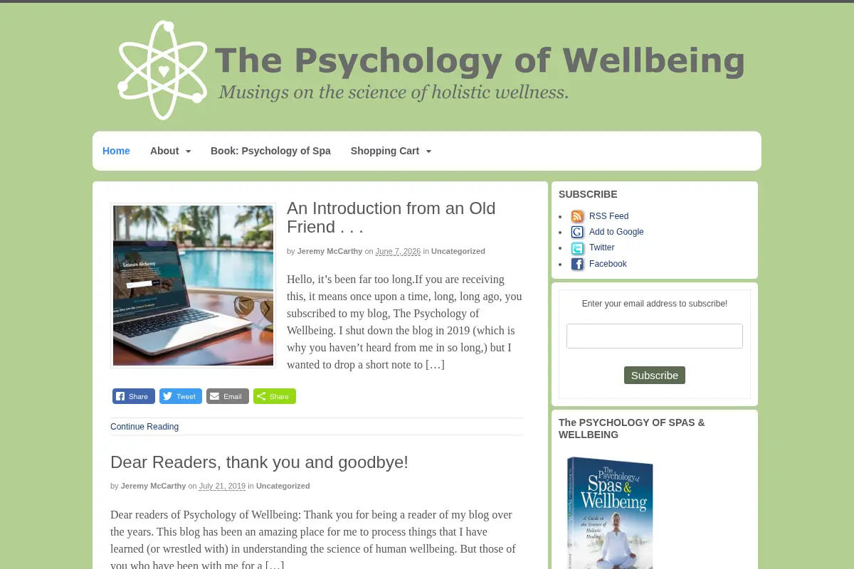 The Psychology of Wellbeing