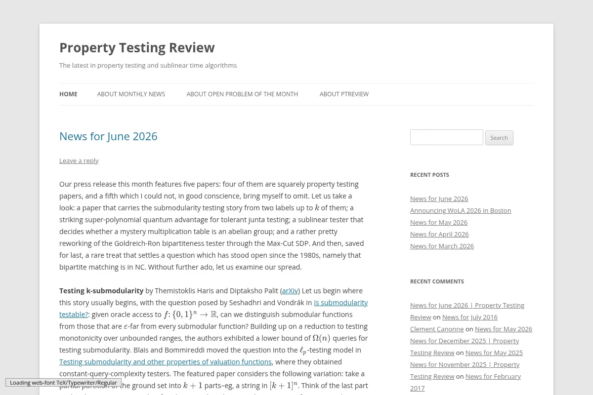 Property Testing Review