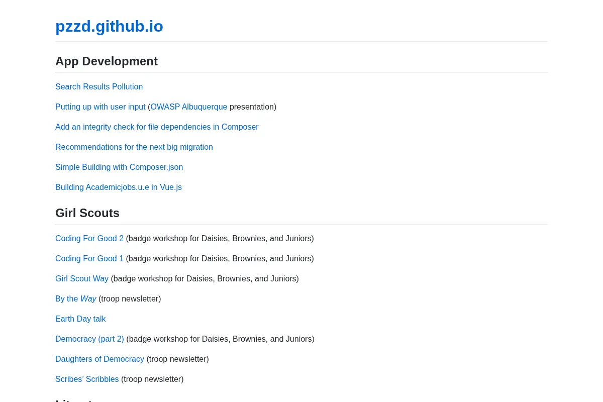pzzd.github.io - App Development