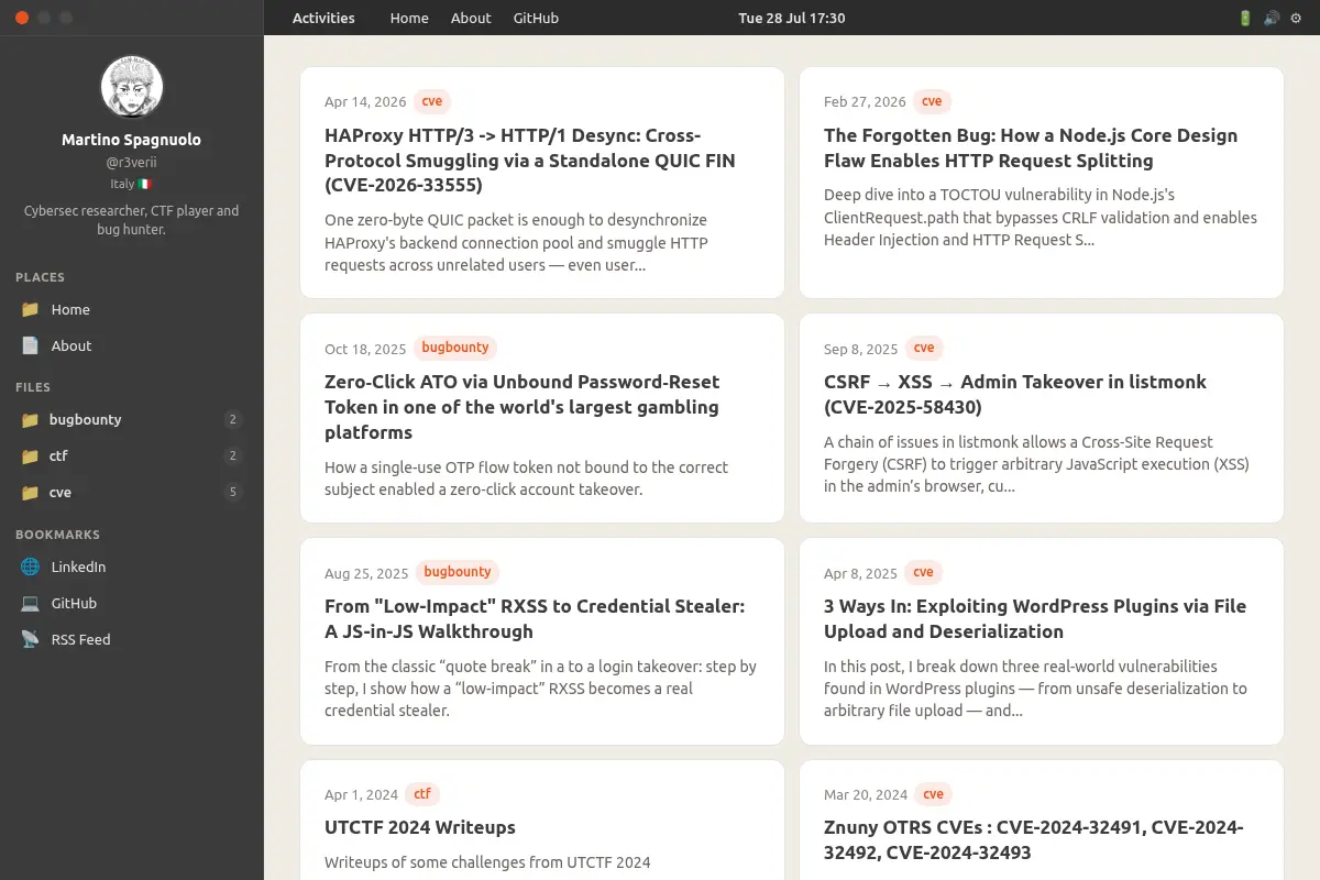 @r3verii (Martino Spagnuolo) Notes | CyberSec Notes