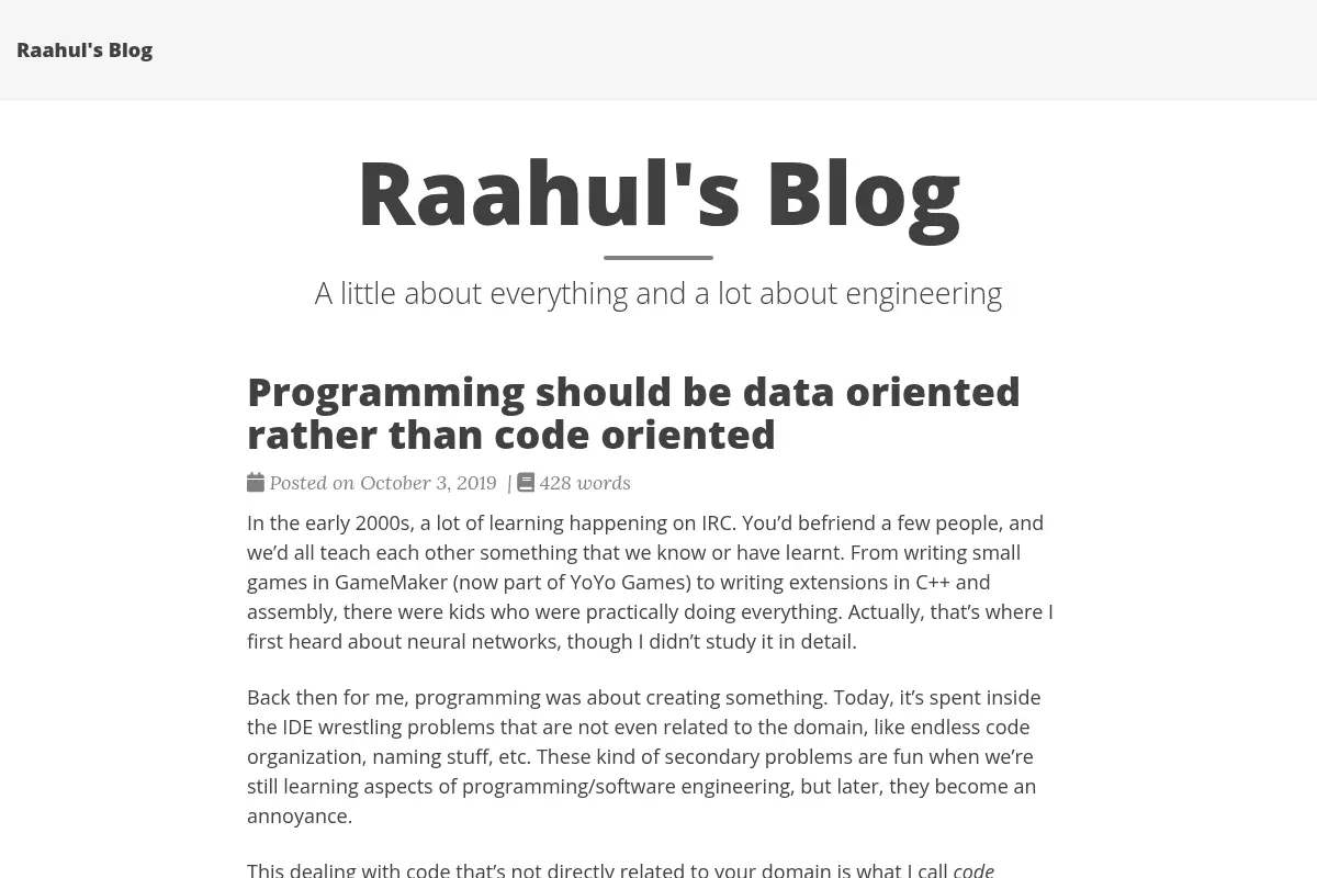Raahul's Blog