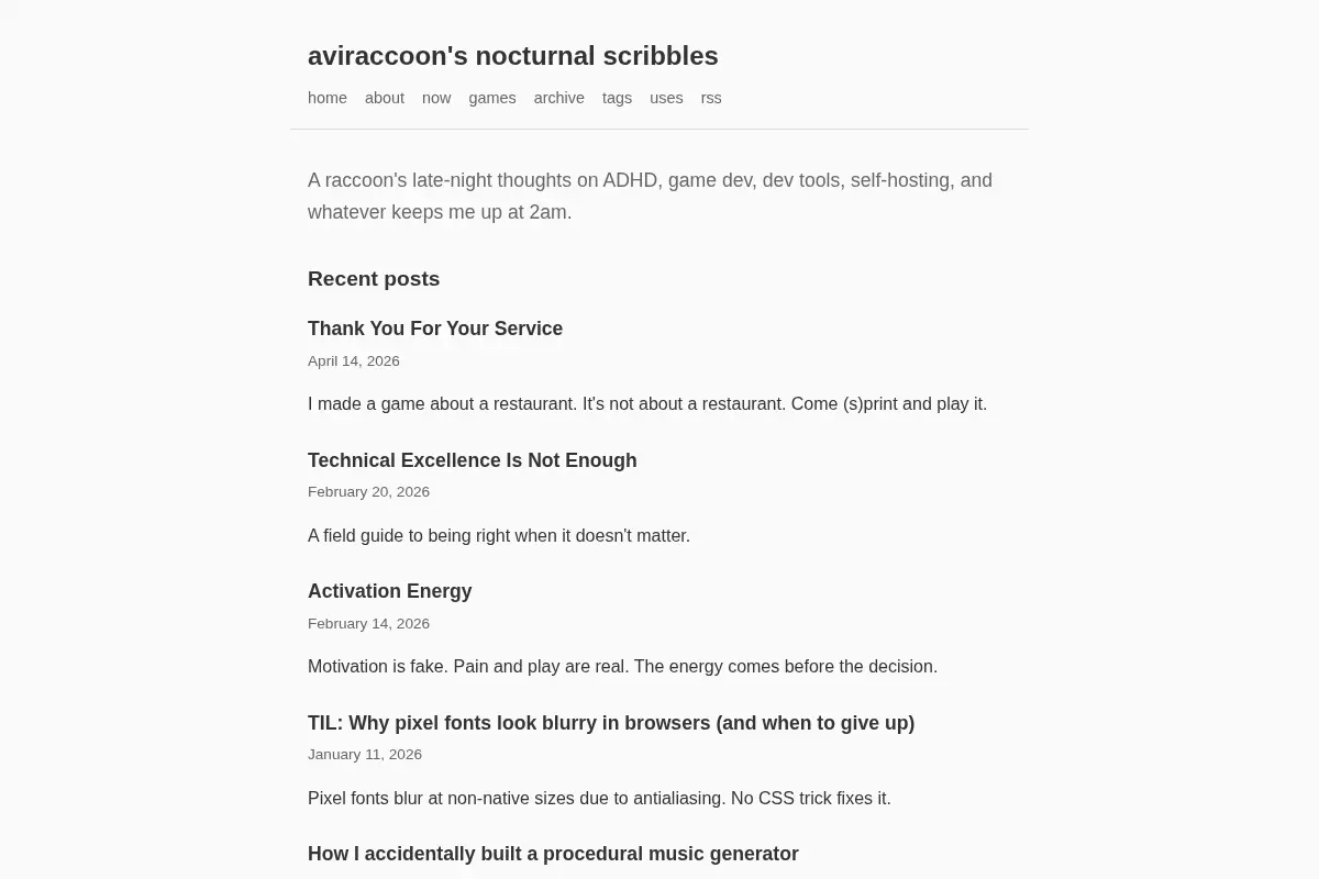 aviraccoon's nocturnal scribbles