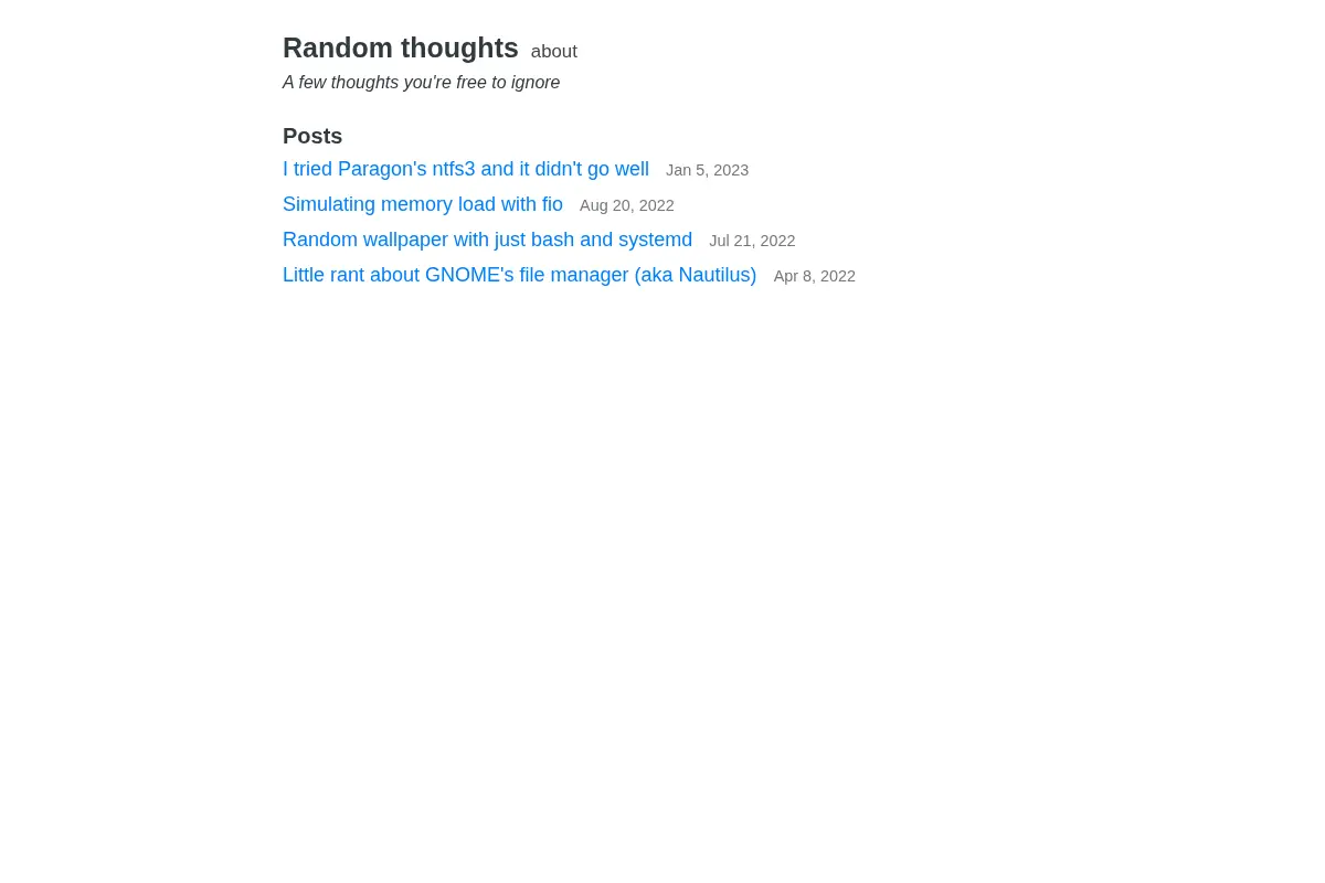 Random thoughts