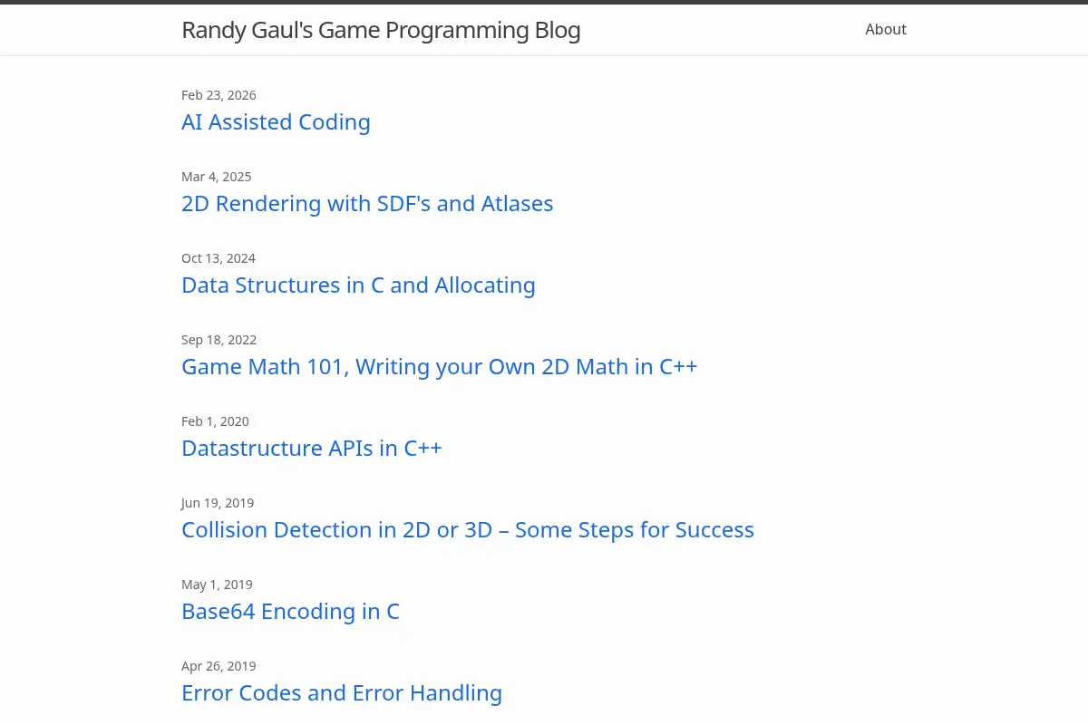 Randy Gaul's Game Programming Blog