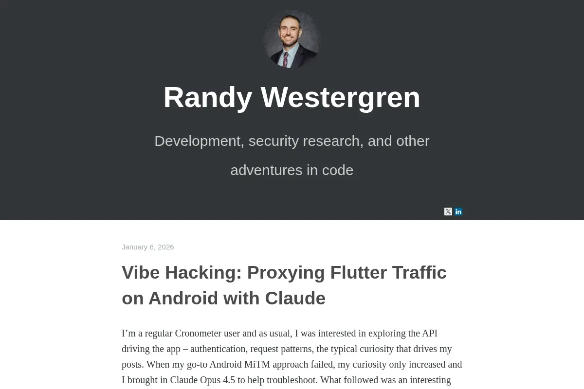 Randy Westergren - Development, security research, and other adventures in code