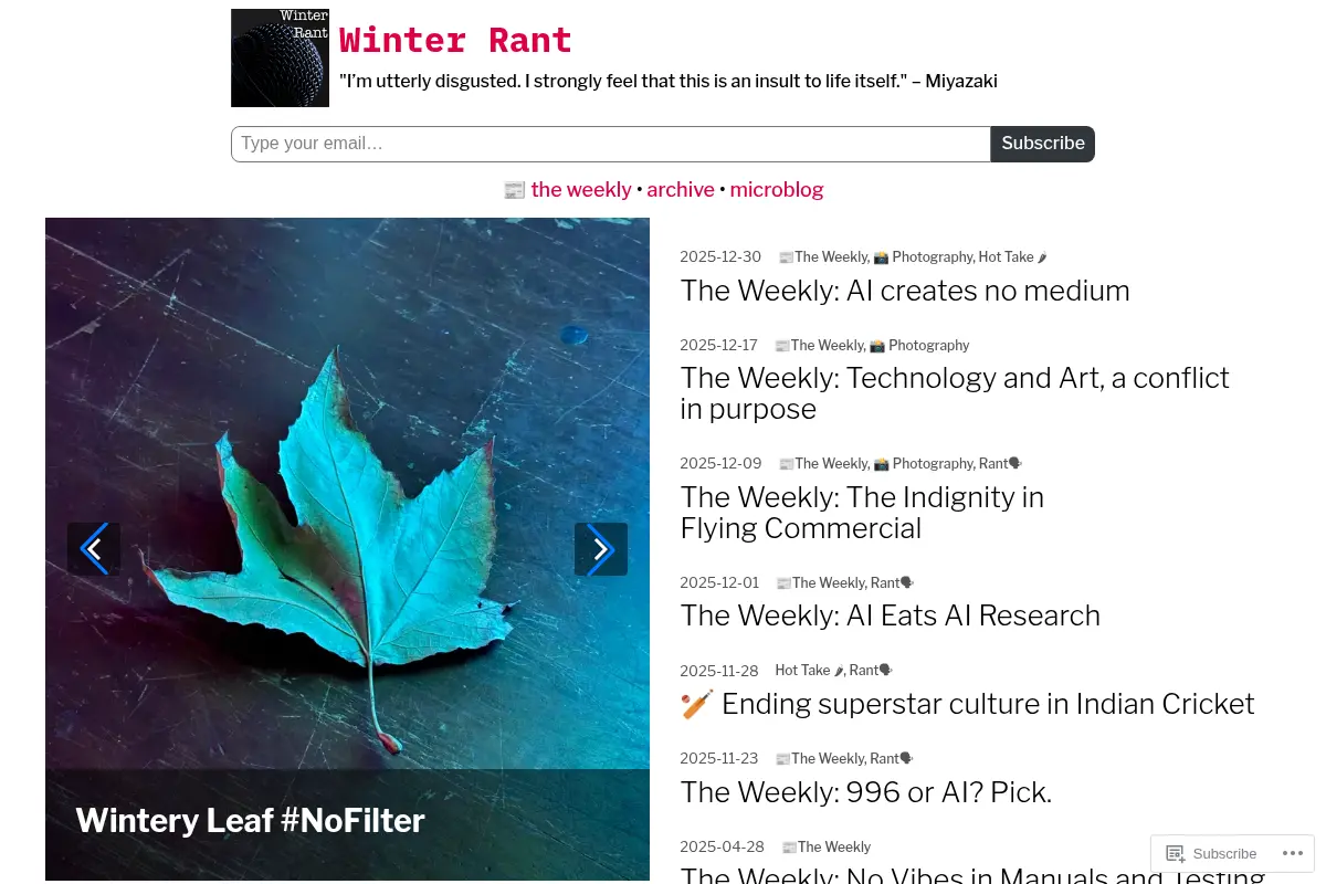 Winter Rant