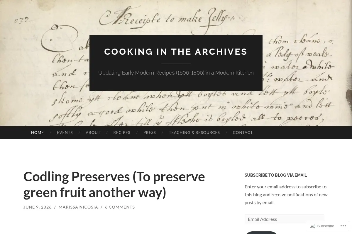 Cooking in the Archives