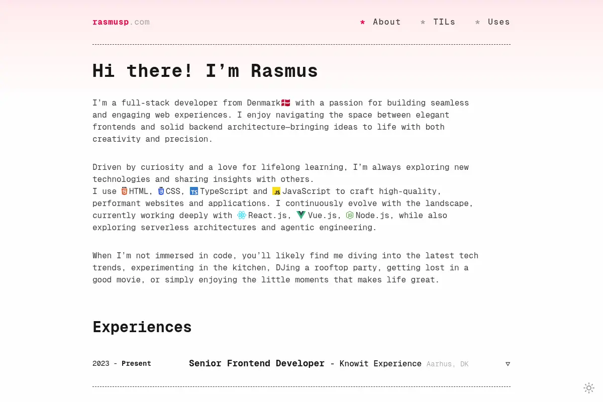 Rasmus P | Fullstack developer
