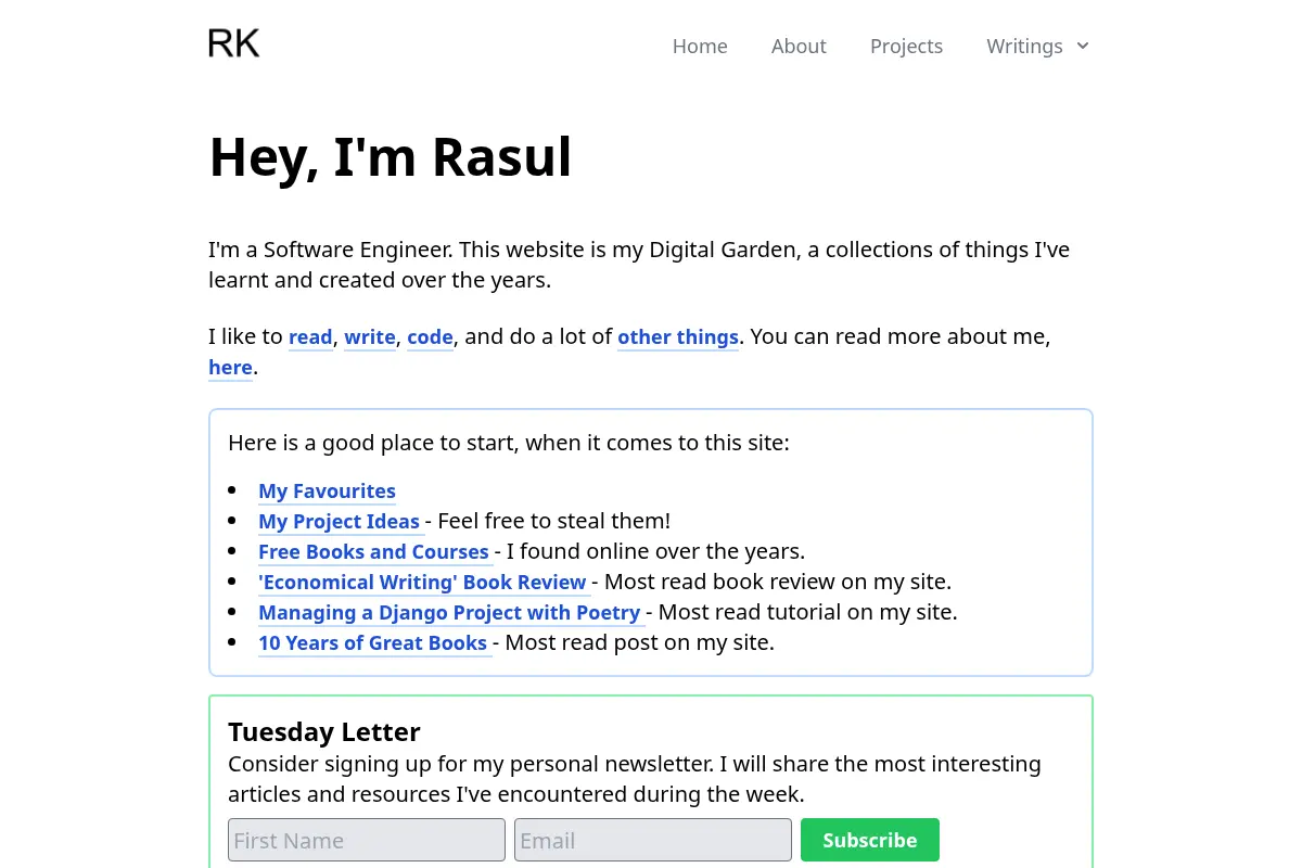 Rasul Kireev - Software Engineer & Digital Garden