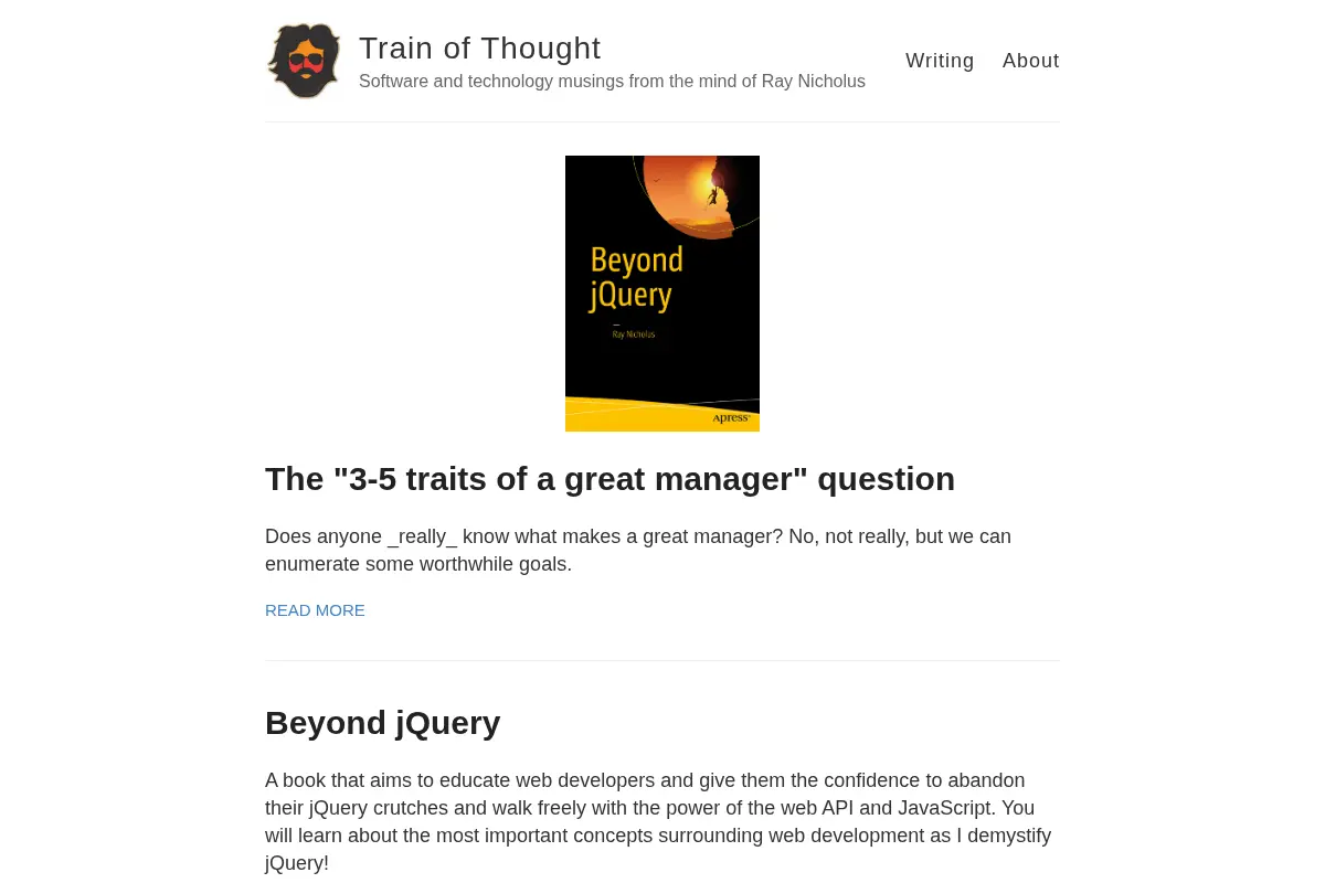 Train of Thought – Software and technology musings from the mind of Ray Nicholus