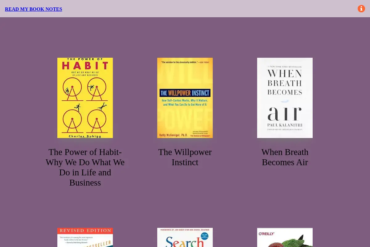 Read My Book Notes