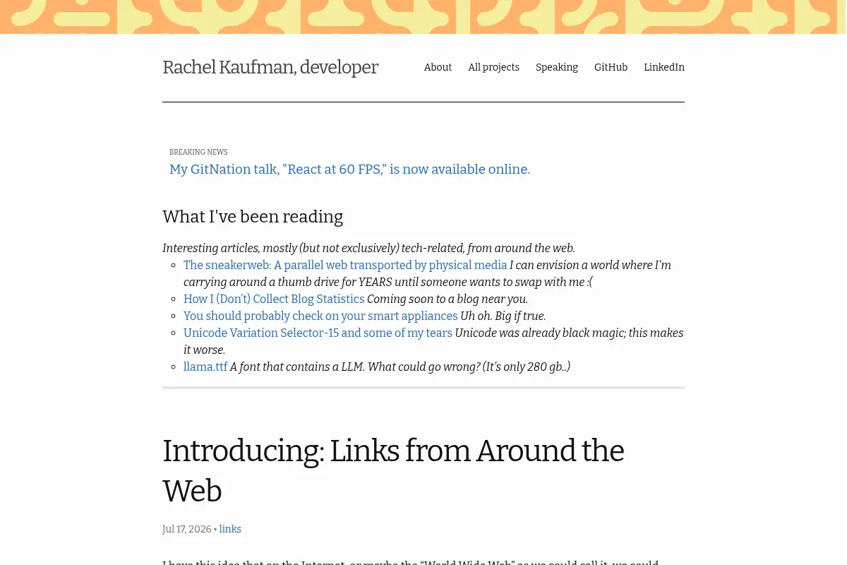 Rachel Kaufman, developer