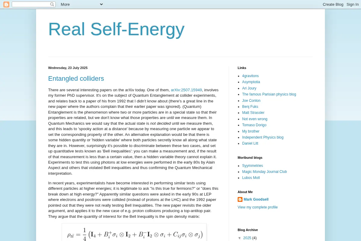 Real Self-Energy