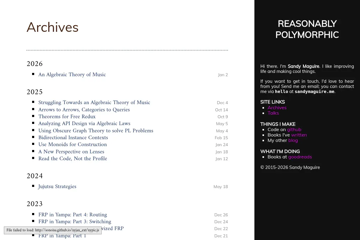 Archives :: Reasonably Polymorphic