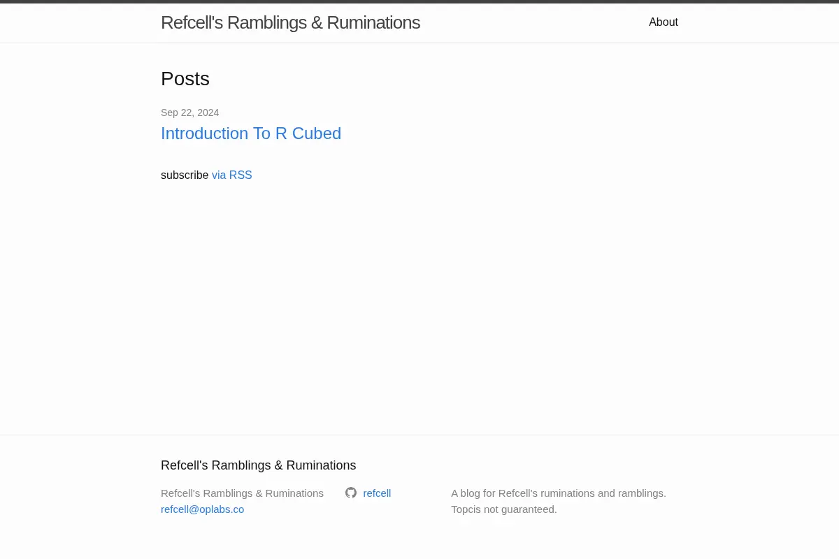 Refcell’s Ramblings & Ruminations