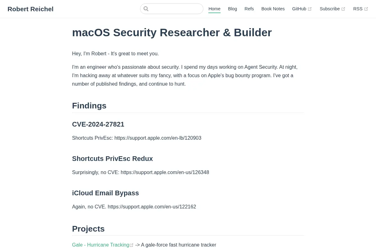 Robert Reichel – macOS Security Researcher & Builder