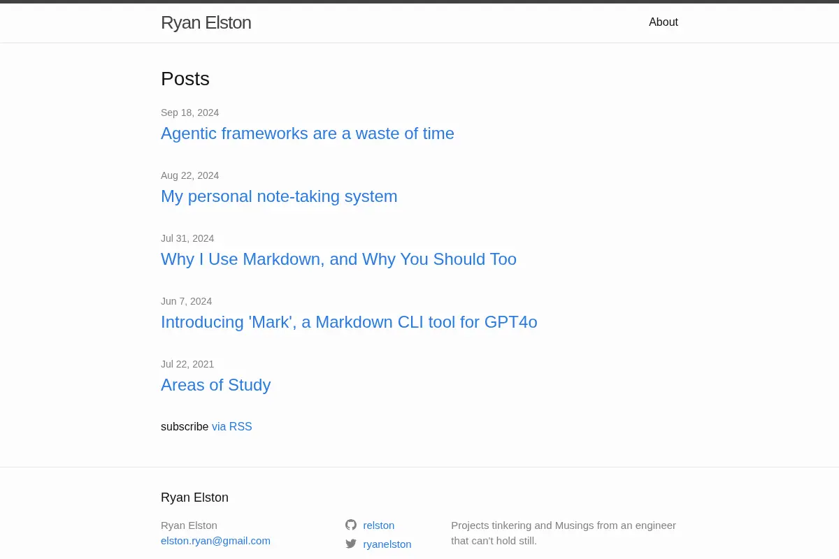 Ryan Elston | Projects tinkering and Musings from an engineer that can’t hold still.