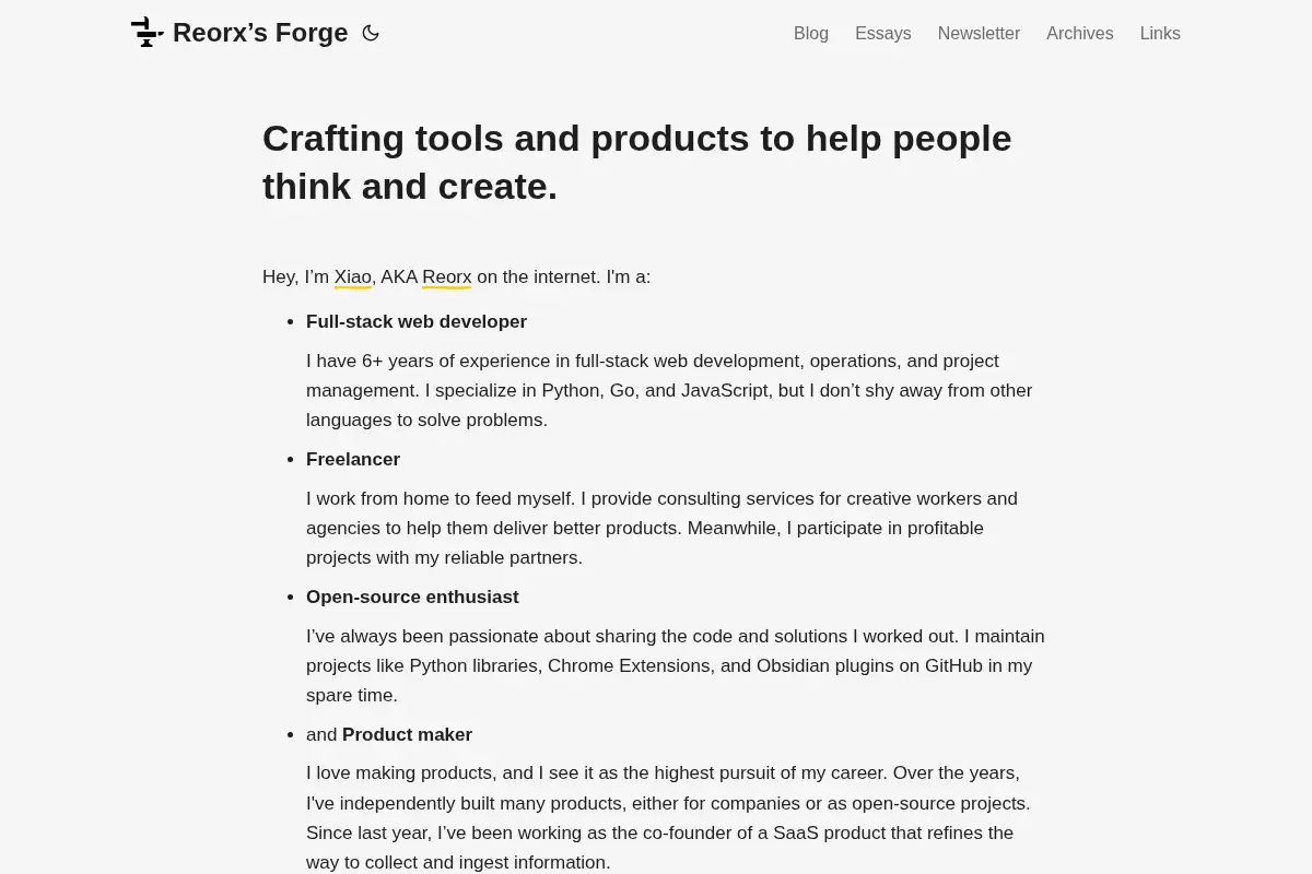 Reorx’s Forge