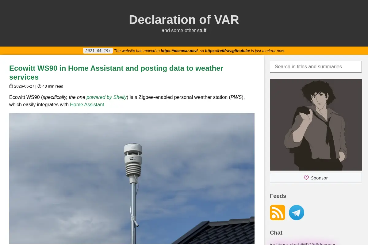 Declaration of VAR