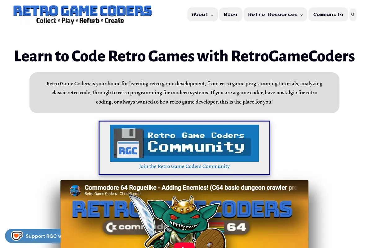 Learn to Code Retro Games with RetroGameCoders