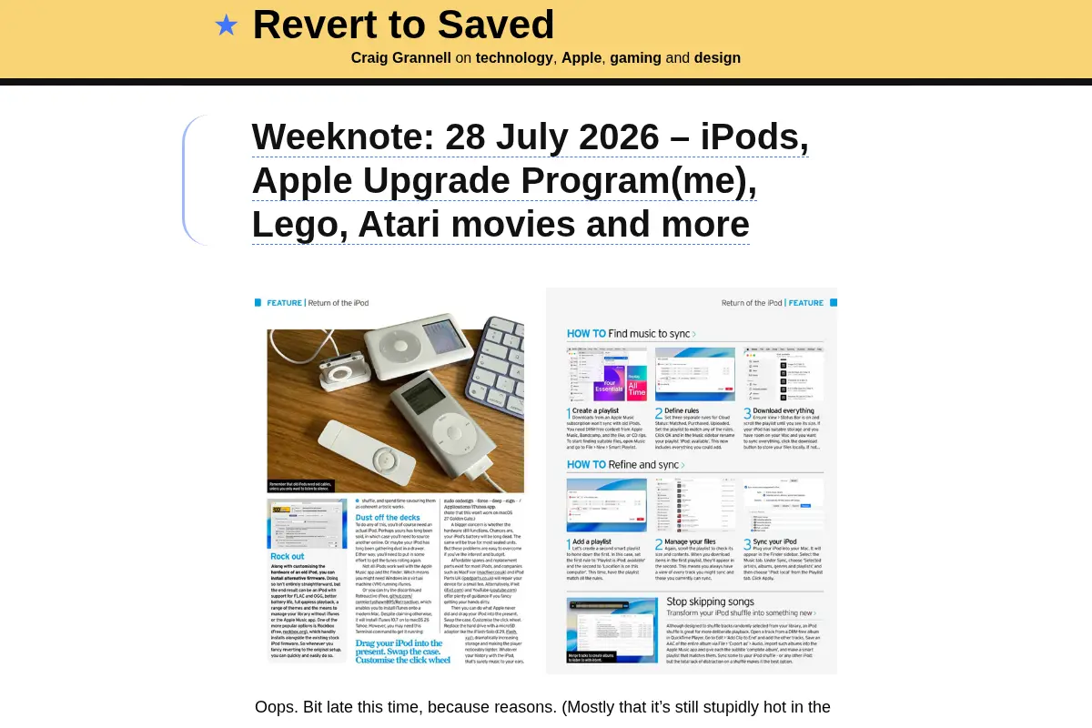 Revert to Saved: A blog about design, gaming and technology