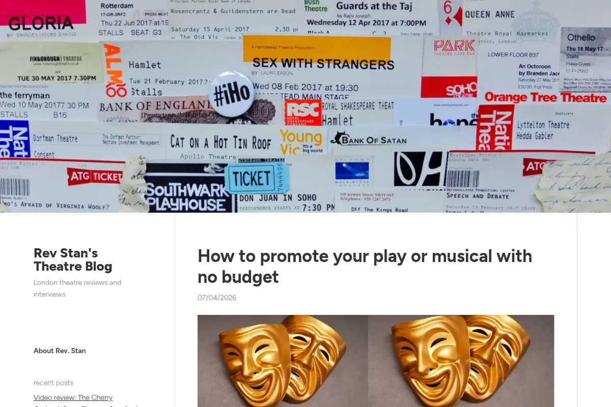 Rev Stan's Theatre Blog